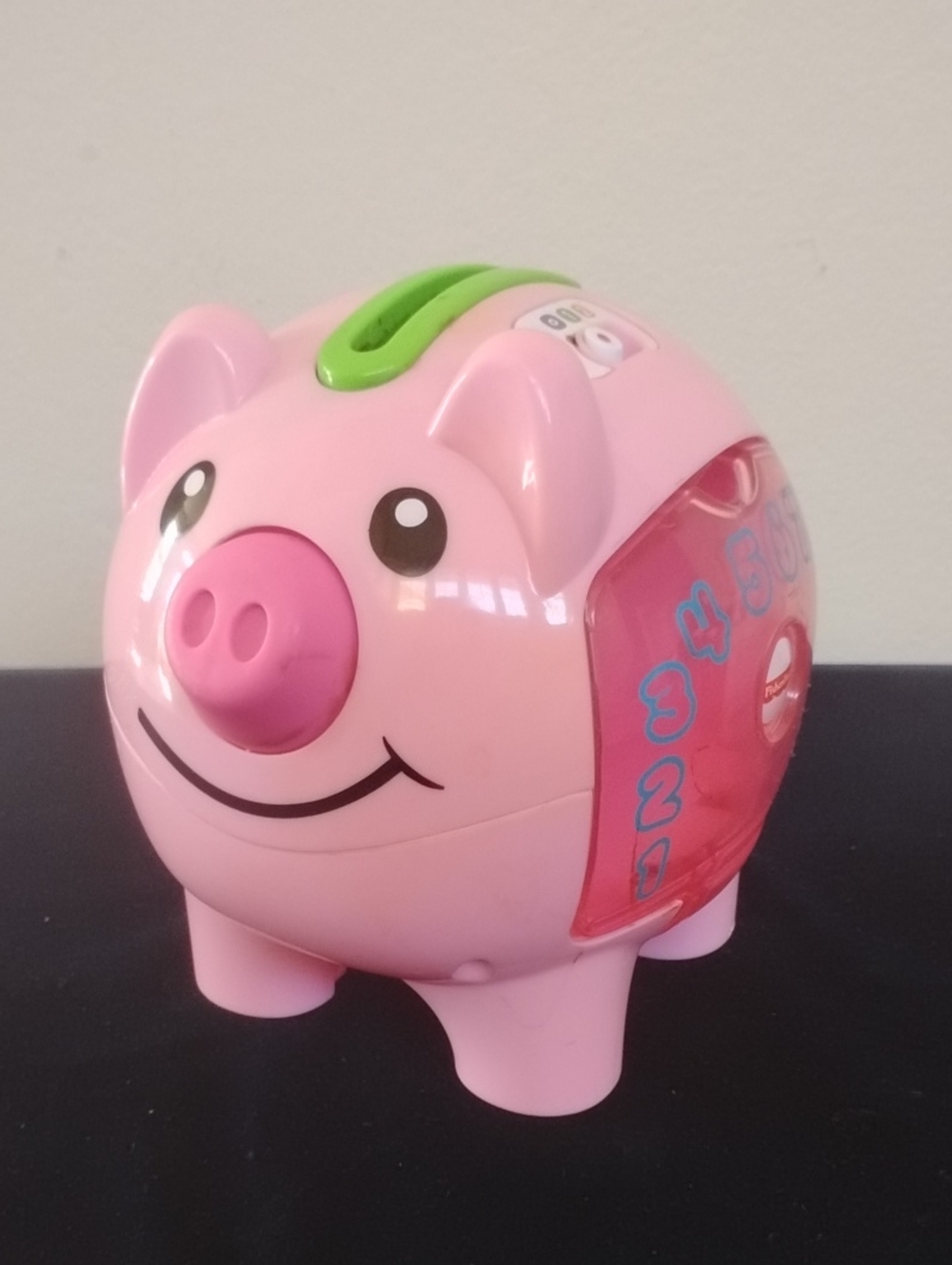 Pink Educational Piggy Bank with Coin Slot and Clear Side - Kids Savings Toy